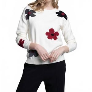 NEW PICADILLY floral sweater in off white